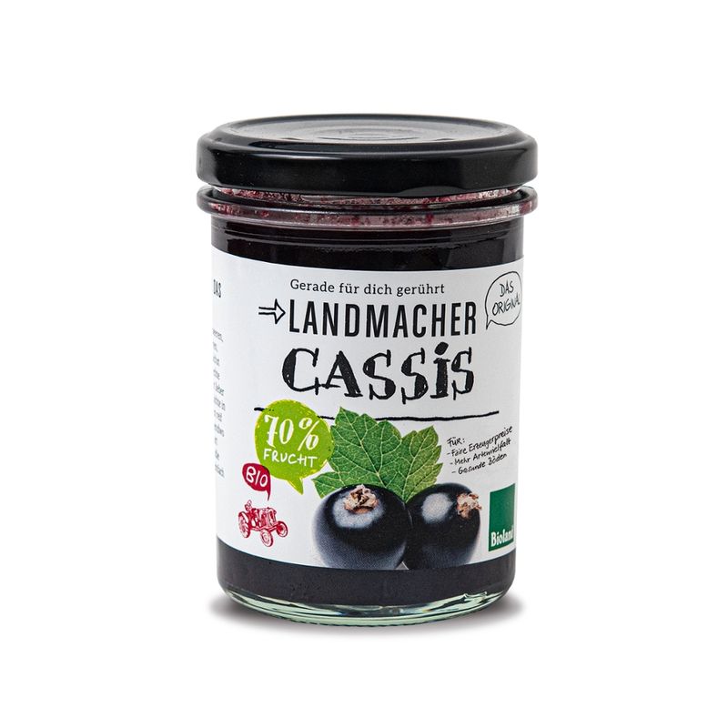 Landmacher Bio-Fruchtaufstrich Cassis (220g), Bioland - Produktbild