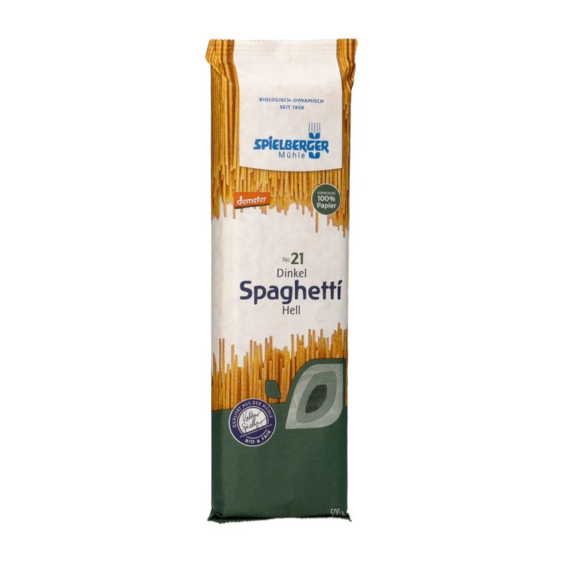 Spielberger Mühle Dinkel Spaghetti, hell, demeter - Produktbild