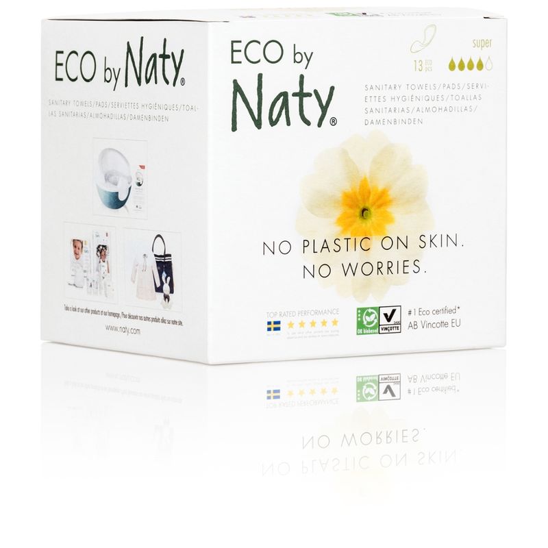 Eco by Naty Eco by Naty öko. Damenbinden Super 13 Stück für einen mittleren bis starken Ausfluss - Produktbild