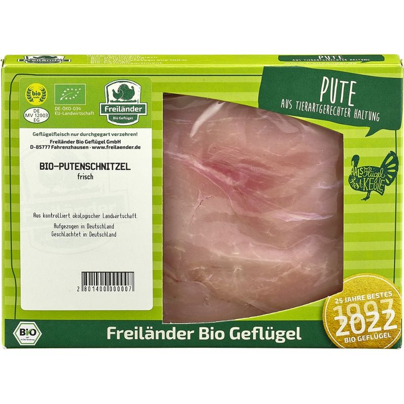 Freiländer Bio Geflügel Putenschnitzel, Bio, frisch, 2 Stück vakuumiert - Produktbild
