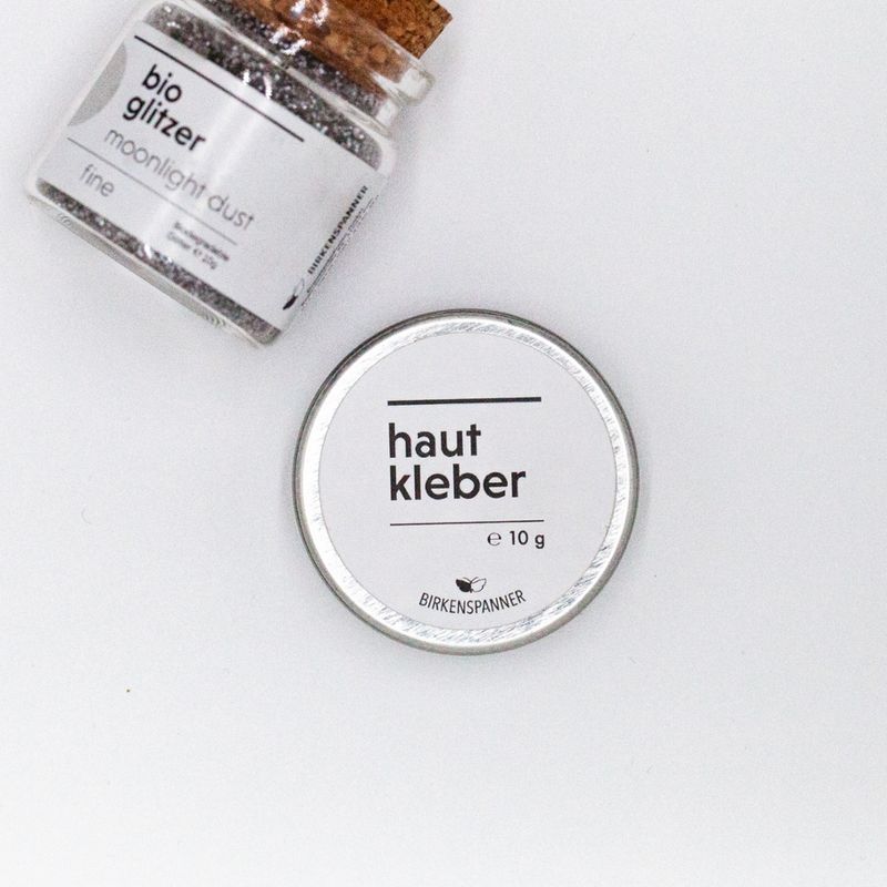 BIRKENSPANNER GLITZERKLEBER  HAUTKLEBER für BIOGLITZER in Weißblechdose  BIRKENSPANNER - Produktbild
