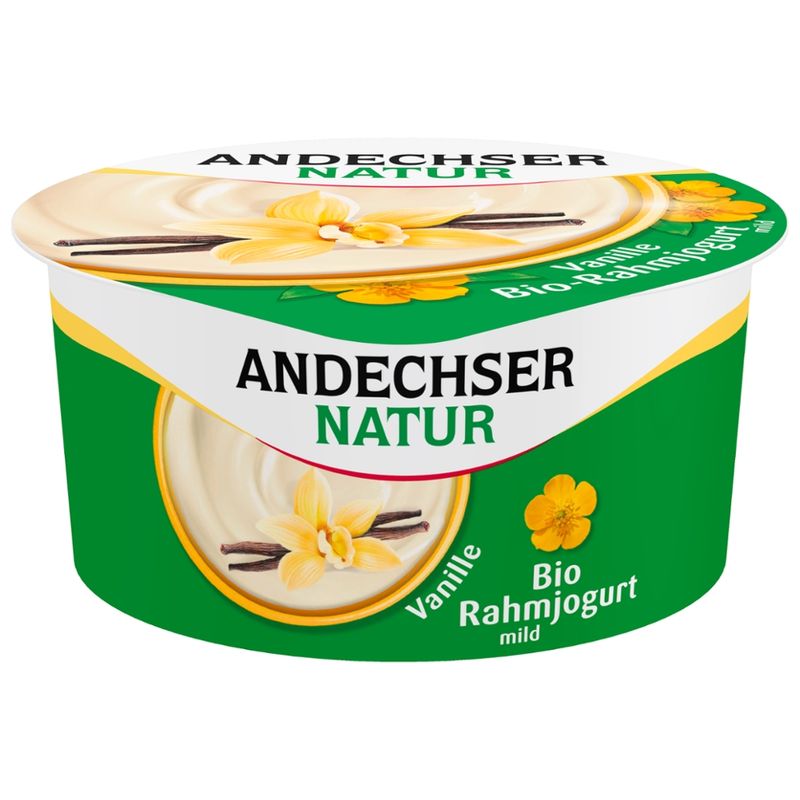 Andechser Natur Bio Rahmjogurt mild Vanille 10% - Produktbild