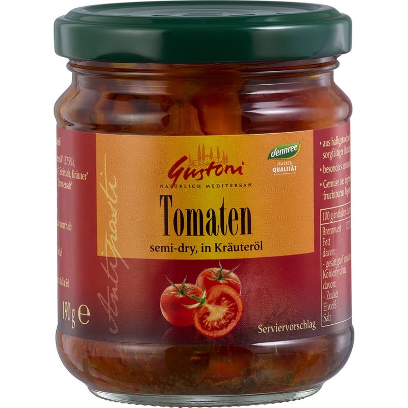 Gustoni Halbgetrocknete Tomaten in Kräuteröl - Produktbild