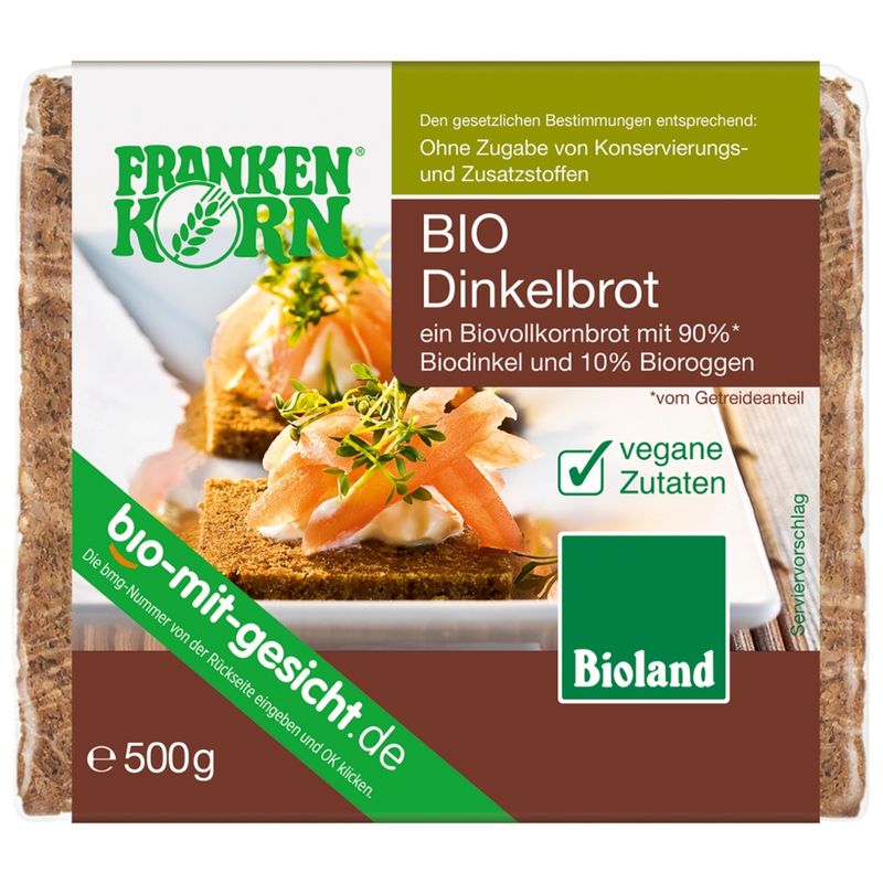 Frankenkorn Bio Dinkelbrot- ein Biovollkornbrot mit 90% Biodinkel und 10% Bioroggen - Produktbild