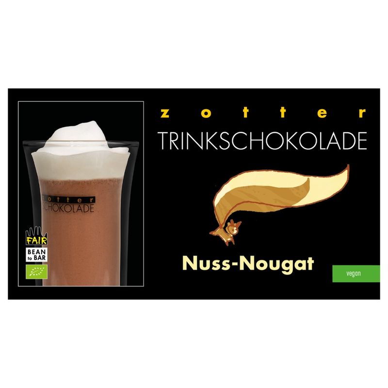 Zotter Schokolade Trinkschokolade – Nuss Nougat - vegan - Produktbild
