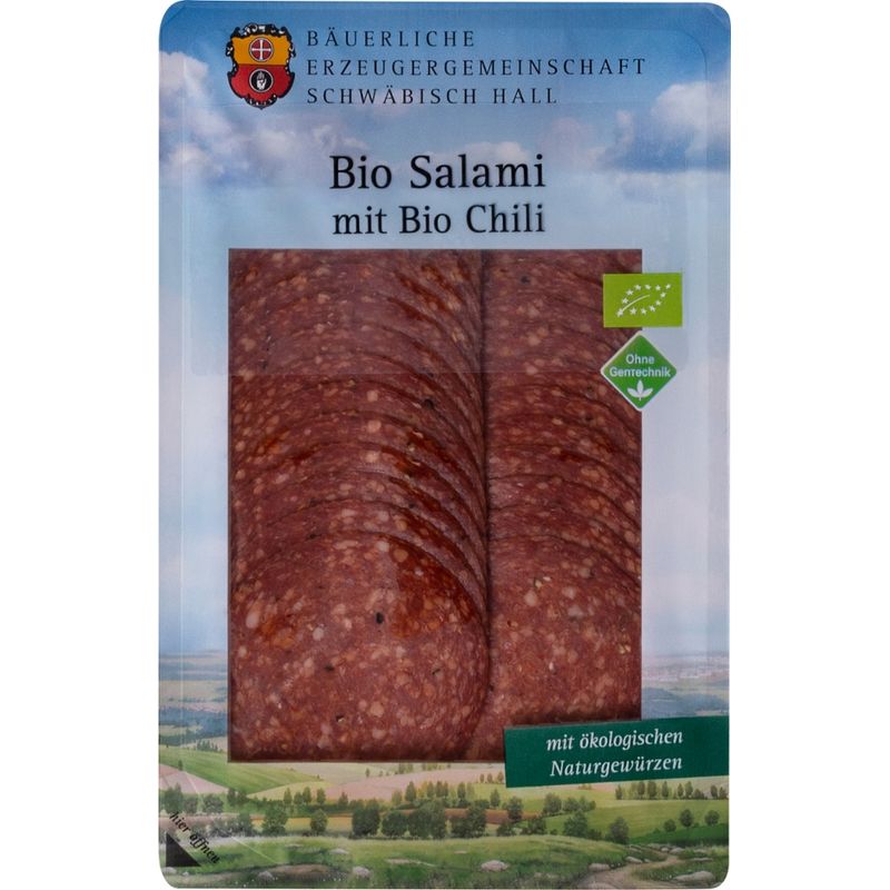 Bäuerliche Erzeugergemeinschaft Schwäbisch Hall Bio Salami mit Bio Chili - Produktbild