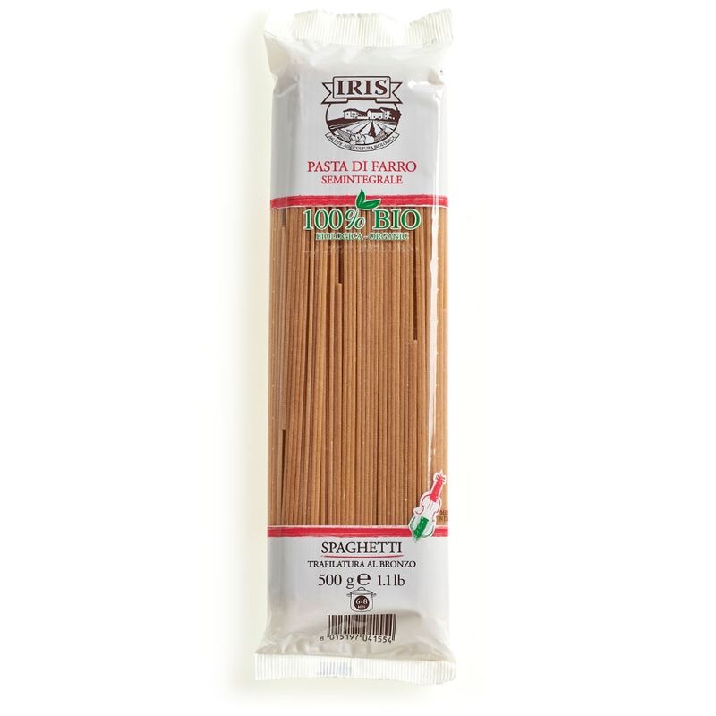 IRIS  Spaghetti aus 100% italienischem Halbvollkorn-Sommerdinkel der IRIS Landwirtschaftskette - Produktbild
