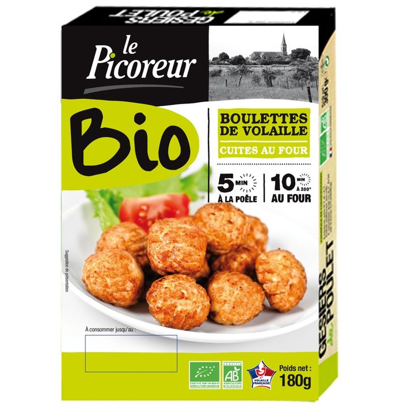 Le Picoreur  BIO GEFLÜGEL BÄLLCHEN 180g TK - Produktbild