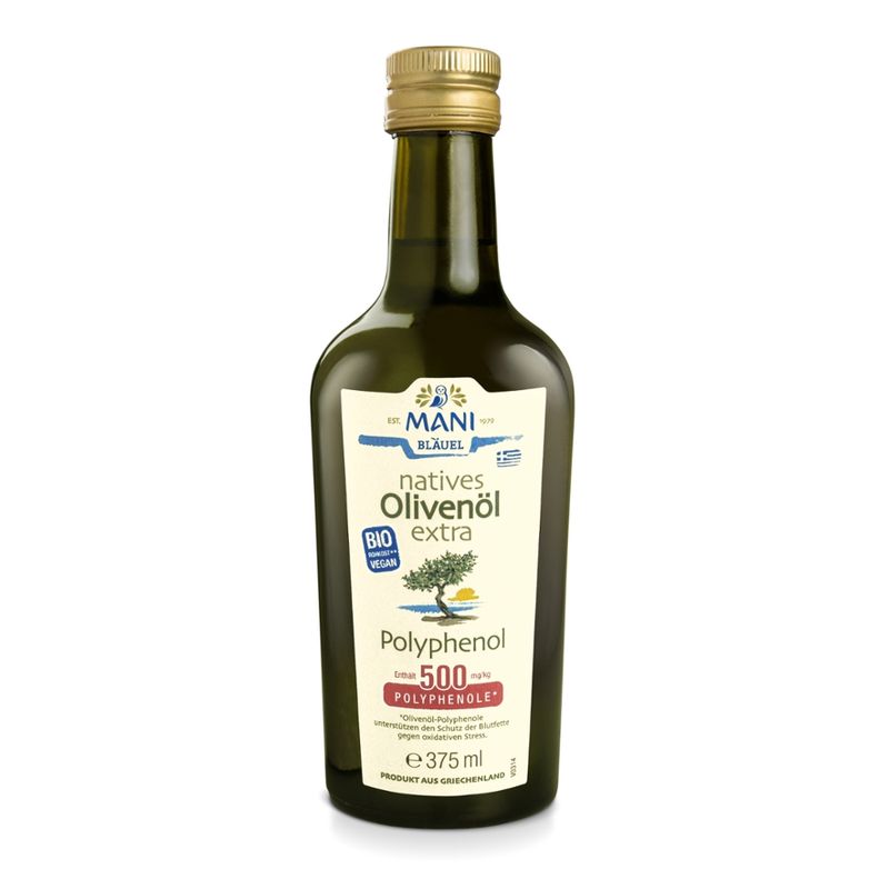 MANI® MANI natives Olivenöl extra, Polyphenol, bio, 0,375l - Produktbild
