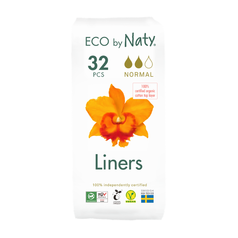 Naty Eco by Naty Slipeinlagen Normal 32 Stück. 100% Kompostierbare Materialien. Vegan - Produktbild