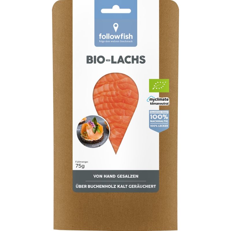 followfood Bio-Lachs, aufgetaut, in Scheiben, kalt geräuchert - Produktbild
