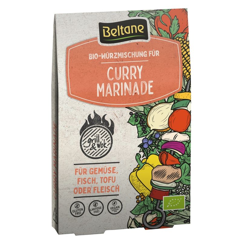 Beltane Grill&Wok Würzmischung für Curry Marinade vegan, glutenfrei, lactosefrei - Produktbild