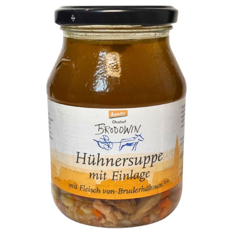 Ökodorf Brodowin Demeter Hühnersuppe mit Einlage 0,45l - Produktbild