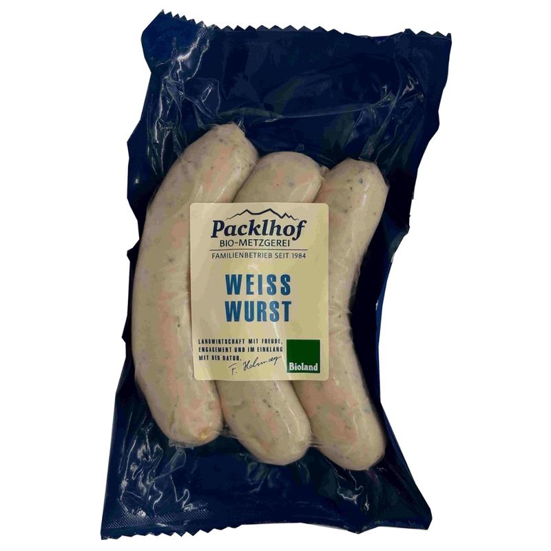 Packlhof Weißwurst 3stk 240g VAC/SB/PAS - Produktbild