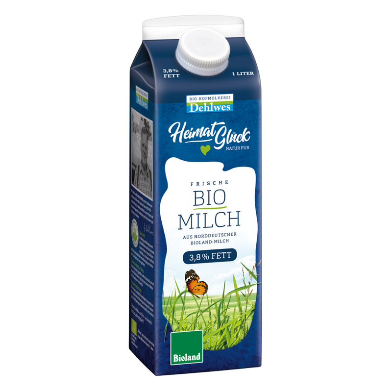 HeimatGlück BIO-Vollmilch  3,8% Fett 1l - Produktbild