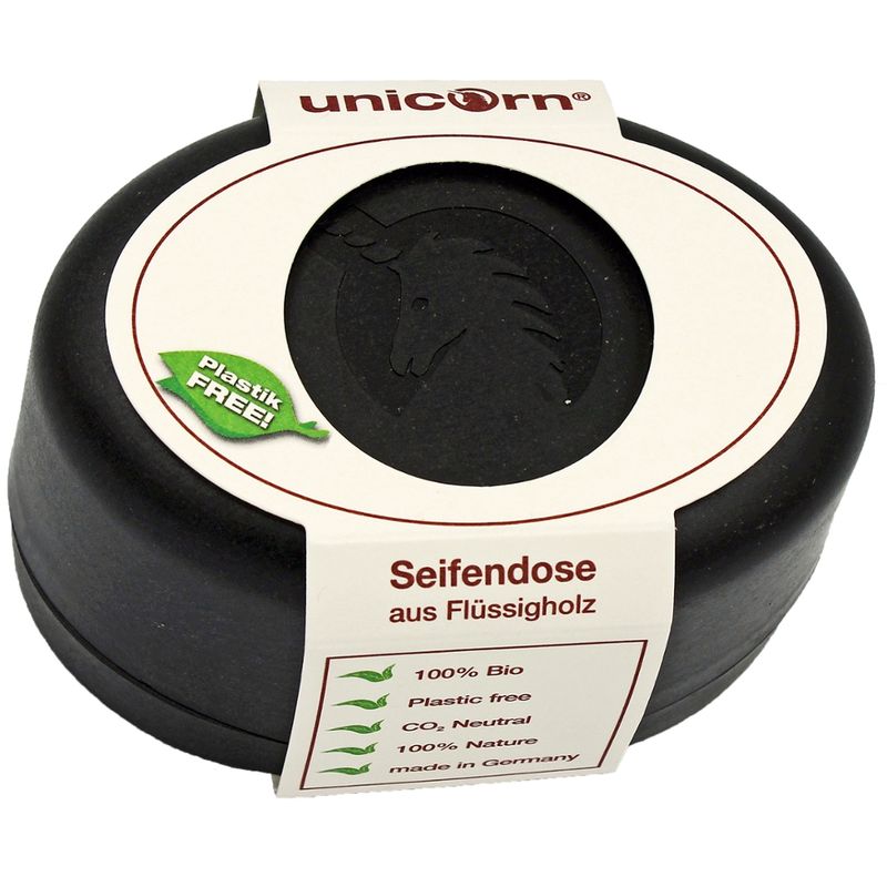 Unicorn unicorn® Seifendose aus Flüssigholz groß, samtschwarz - Produktbild