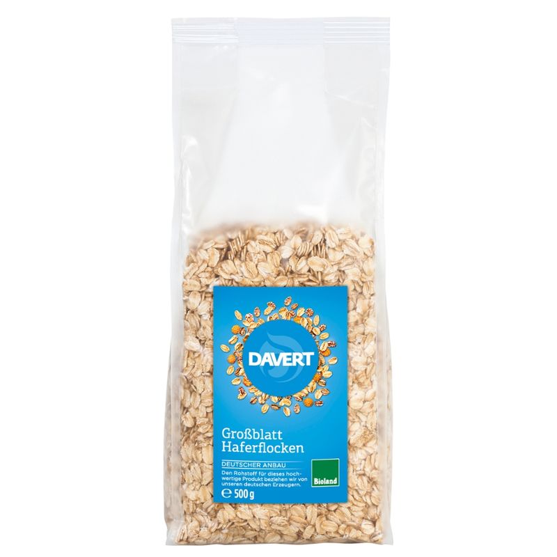 Davert Großblatt Haferflocken Bioland, 500g - Produktbild