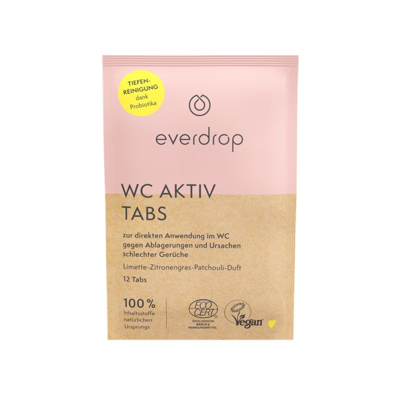 everdrop everdrop WC Aktiv Tabletten (12 Stk.), Ecocert zertifiziert, zur direkten Anwendung im WC - Produktbild
