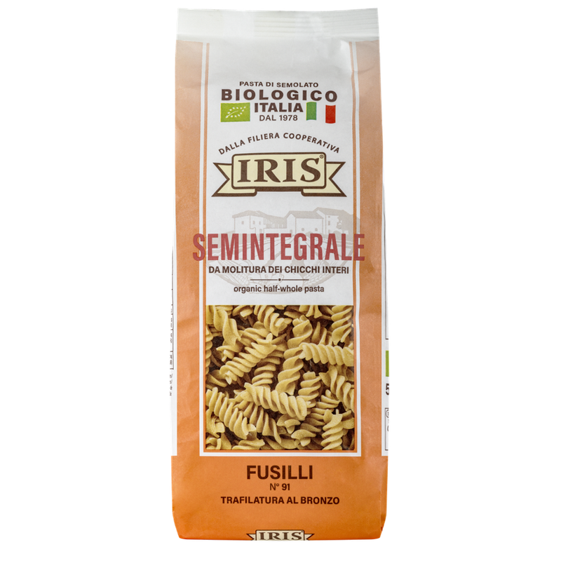 IRIS  Fusilli Halbvollkorn aus ökologischer Hartweizengrieß vom 100% Italienischen IRIS Landwirtschaftlichekette 500 gr. - Produktbild