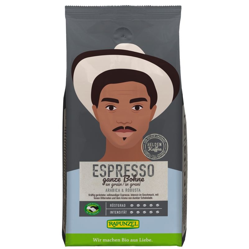 Rapunzel Heldenkaffee Espresso, ganze Bohne HIH - Produktbild