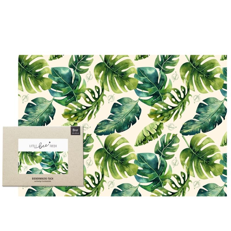 little bee fresh Bio-Bienenwachstuch „Brot“ – 60x40 cm - Jungle grün - Produktbild