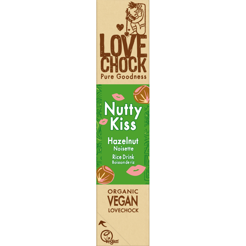 Lovechock B.V. Lovechock barre Nutty Kiss Boisson de riz & Noisette 64 % - Produktbild