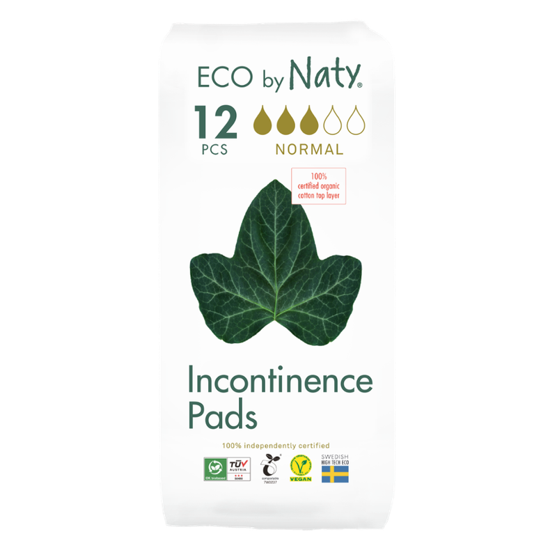 Naty Eco by Naty Inkontinenz Einlagen Regular, 12 Stück, 100% Kompostierbare Materialien, Vegan. - Produktbild