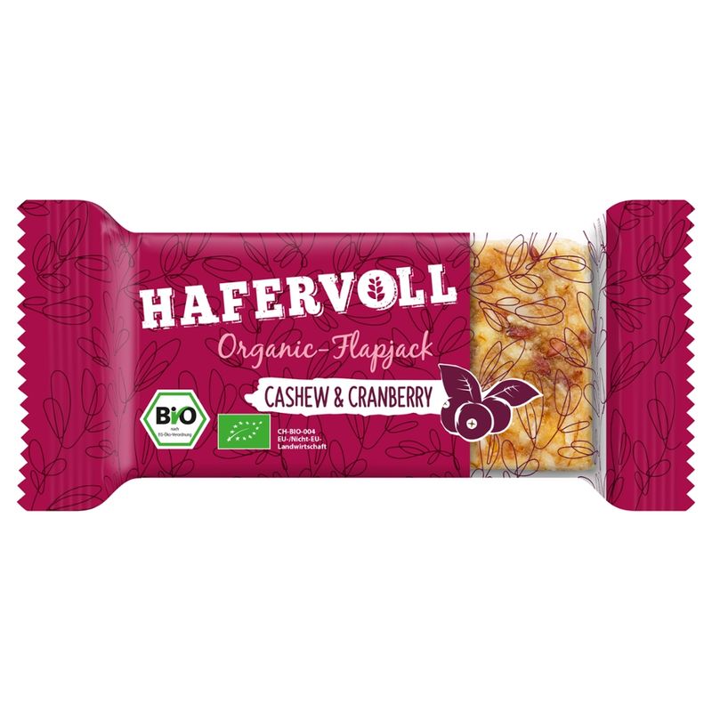 Hafervoll HNC HV BIO CASHEW CRANBERRY 60G FLAPJACK - Produktbild