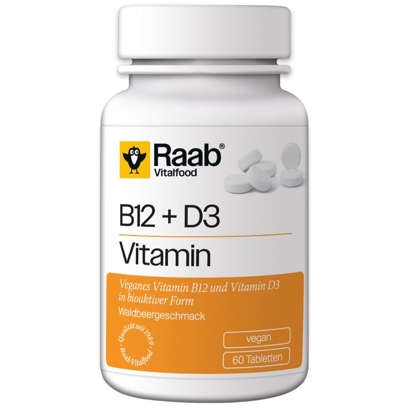 Raab Vitalfood Vitamin B12 + D3, 60 Lutschtabletten à 1,5 g - Produktbild