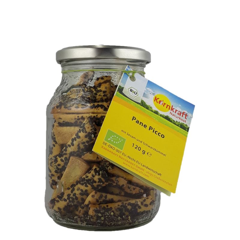 Kornkraft Pane Picco Sesam, vegan 120 g Pfandglas - Produktbild