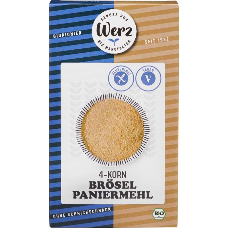 Naturkornmühle Werz 4-Korn Brösel, Paniermehl,  Vollkorn, glutenfrei - Produktbild