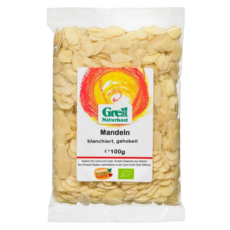 Grell Naturkost Mandeln blanchiert, gehobelt - Produktbild