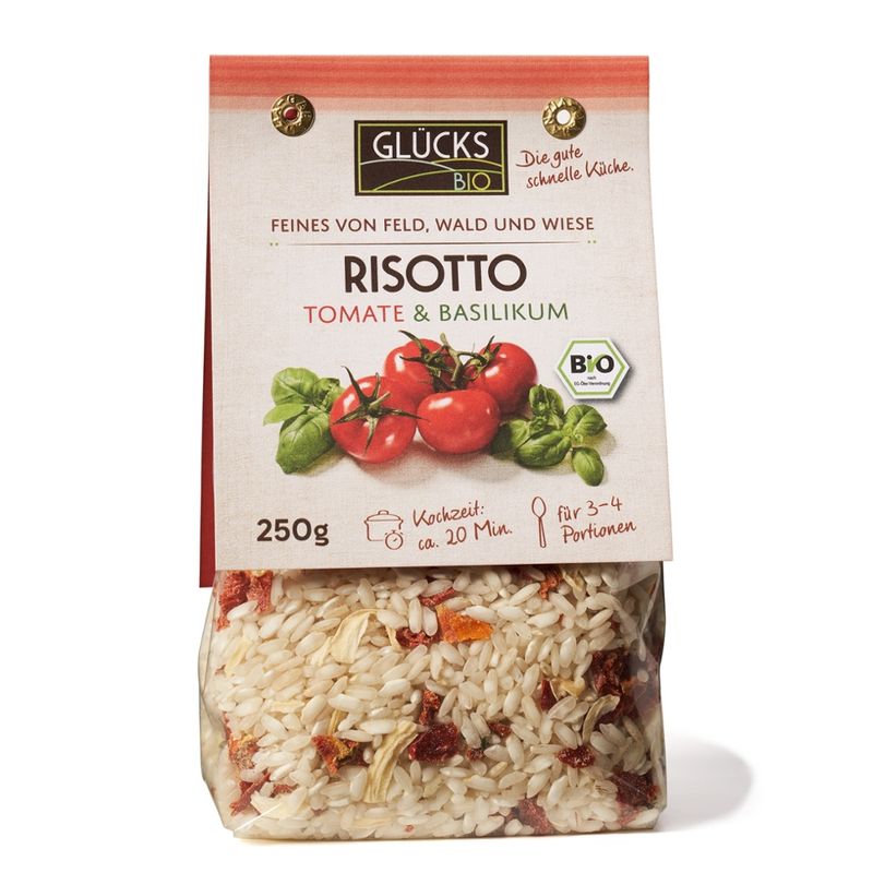 Glücks GLÜCKs Risotto mit Tomaten und Basilikum 250g bio* - Produktbild