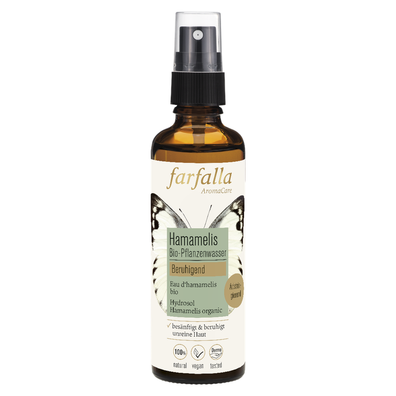 farfalla Hamamelis, Bio-Pflanzenwasser, 75ml, beruhigend - Produktbild
