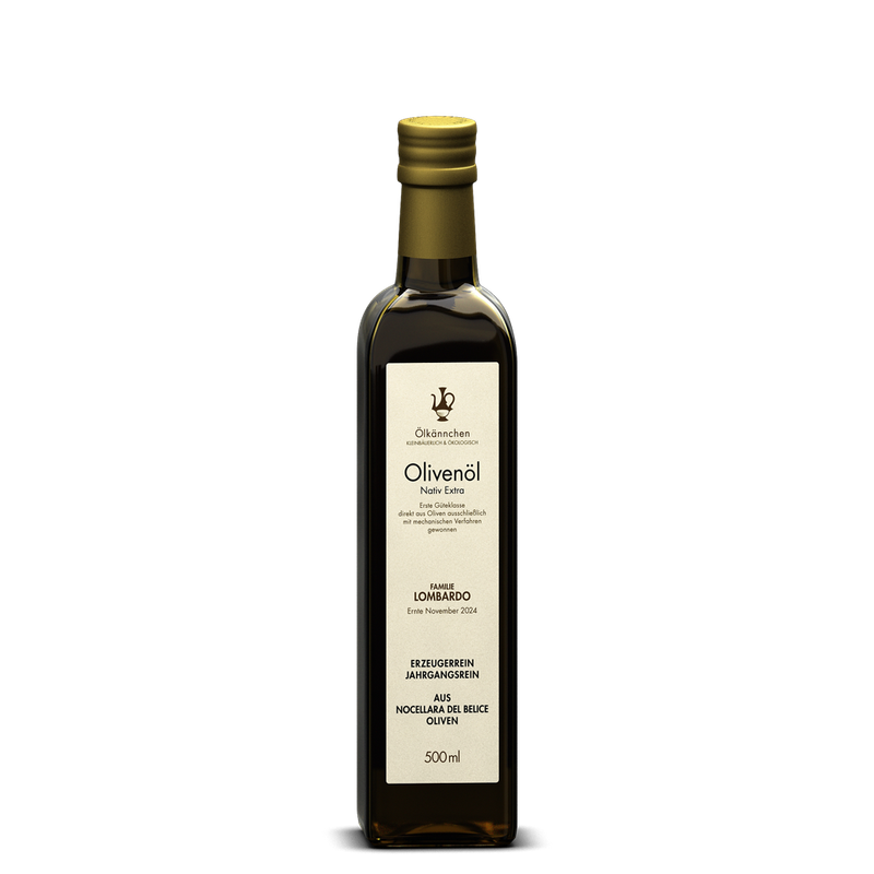 Ölkännchen Ölkännchen Familie Lombardo, Nocellara del Belice Oliven, unfiltriert, Sizilien IT 500ml - Produktbild