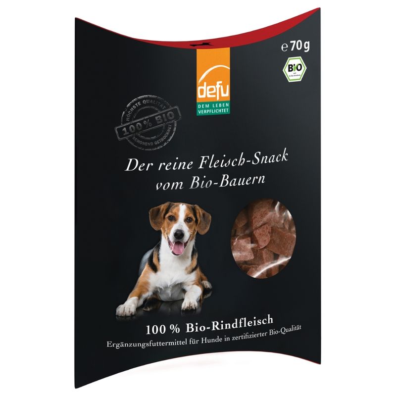 defu - Das Tierfutter vom Bio-Bauern Hund - Reiner Fleisch Snack Bio-Rind - Produktbild