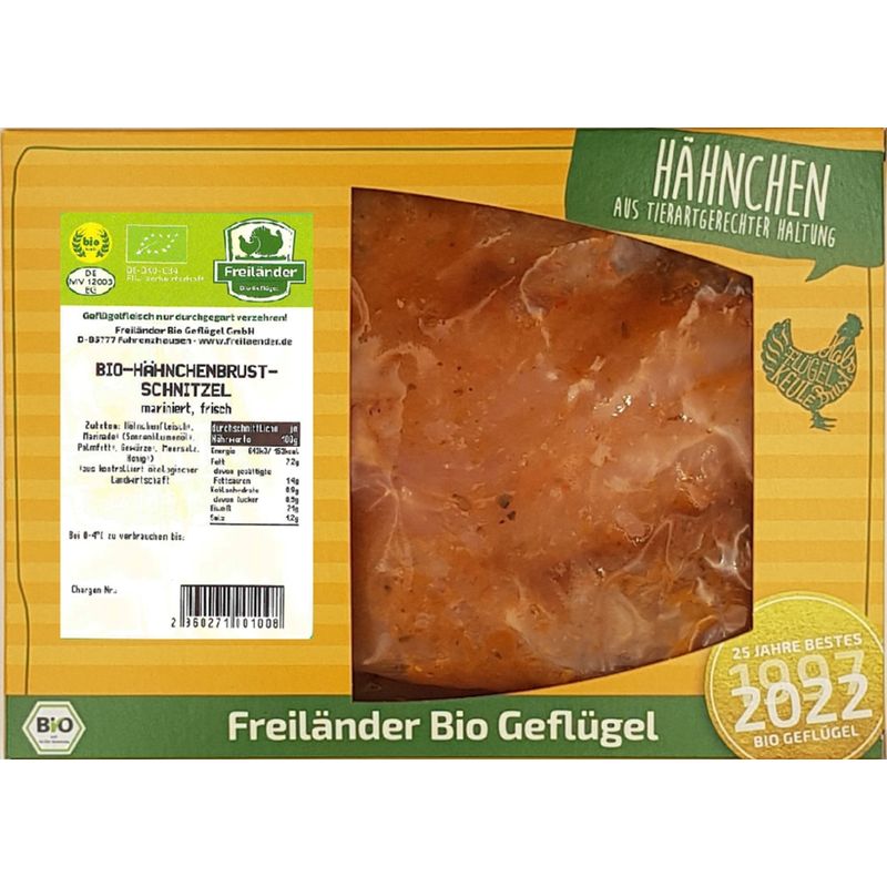 Freiländer Bio Geflügel Hähnchenbrustfilet, mariniert PAPRIKA, frisch, ca. 380 g, vac., Bio, 3er Gebinde - Produktbild