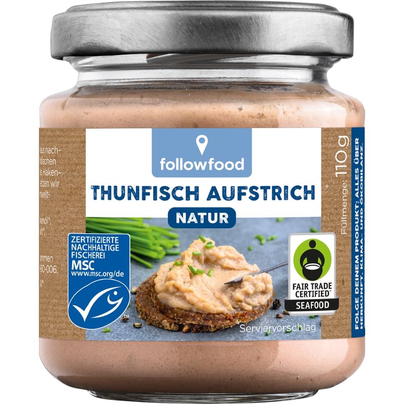 followfood Thunfisch-Aufstrich Natur mit Thunfisch aus nachhaltigem Wildfang und Bio-Zutaten - Produktbild
