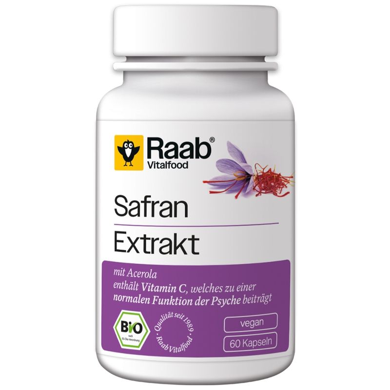 Raab Vitalfood BIO Safran 60 Kapseln à 500 mg - Produktbild