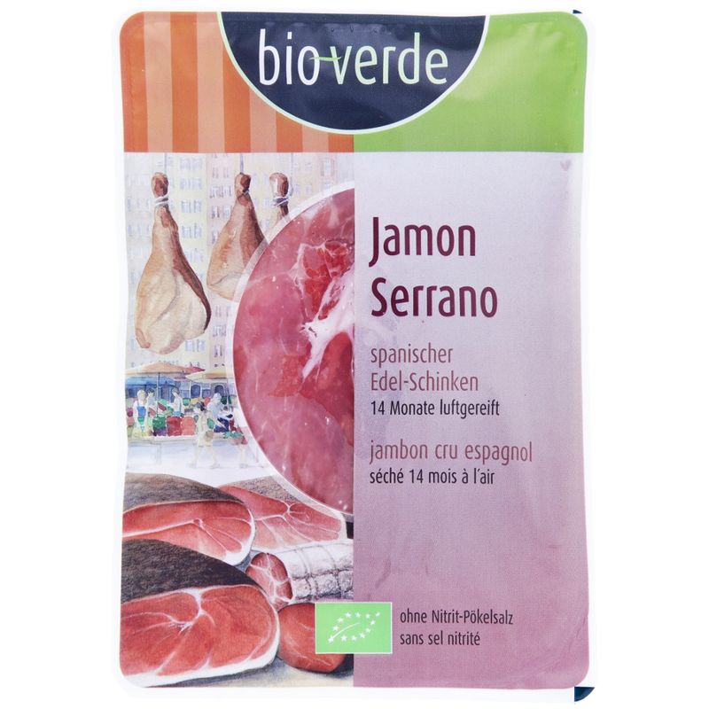 bio-verde Jamón Serrano Aufschnitt Original spanischer Edelschinken 80 g - Produktbild