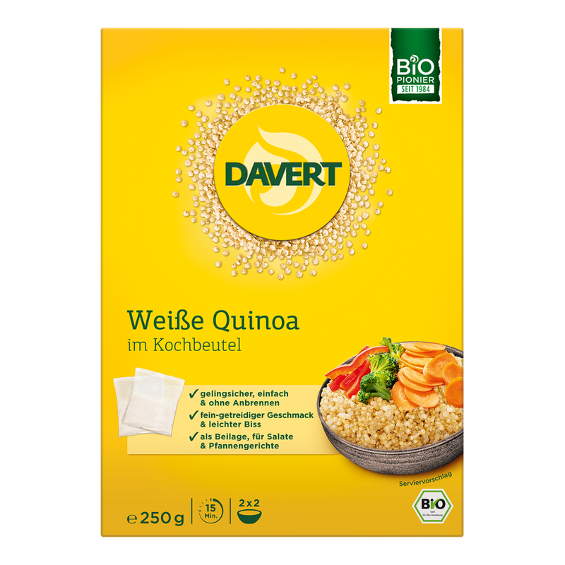 Davert Weißer Quinoa im Kochbeutel 250g - Produktbild