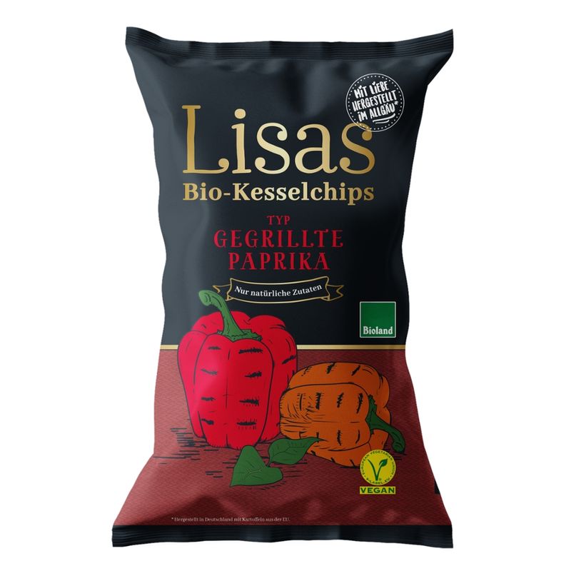 Lisas Bio-Kesselchips Lisas Bio-Kesselchips Typ Gegrillte Paprika 50g - Produktbild