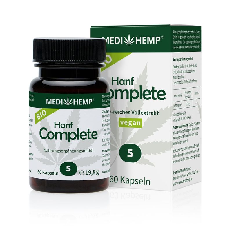 MEDIHEMP Bio Hanf Complete Kapseln 5% - Produktbild