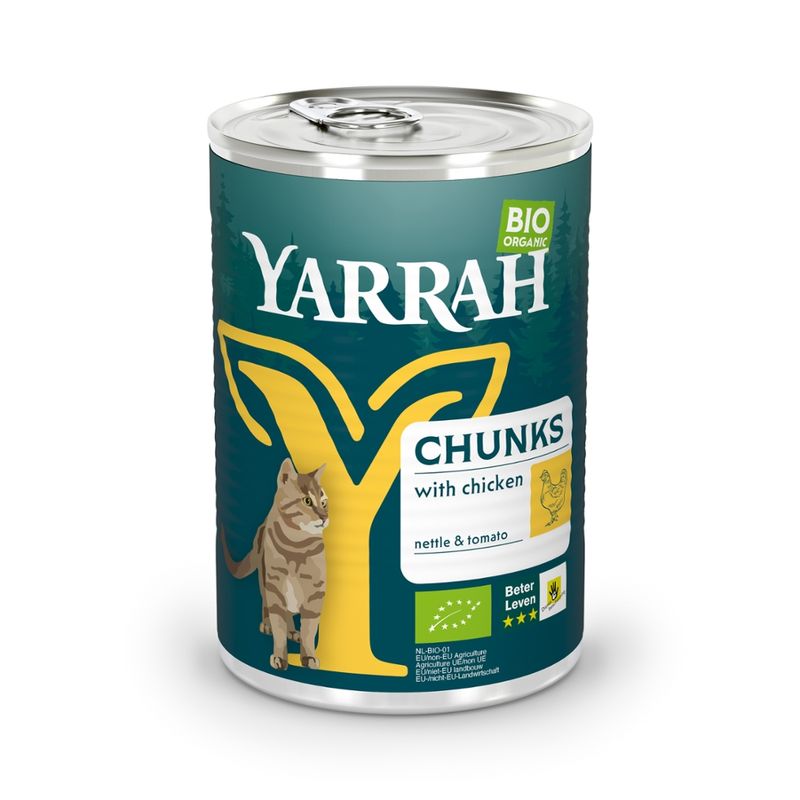 Yarrah Organic Petfood Yarrah Bio Katze Dose Bröckchen getreidefrei Huhn - Produktbild