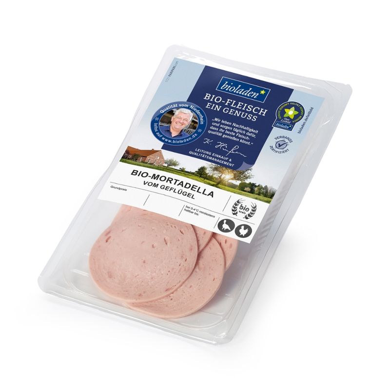 bioladen Mortadella vom Geflügel, geschnitten - Produktbild