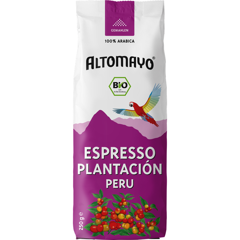 Altomayo ALTOMAYO - Bio Plantagen Espresso Peru, gemahlen, 250g Beutel - Produktbild