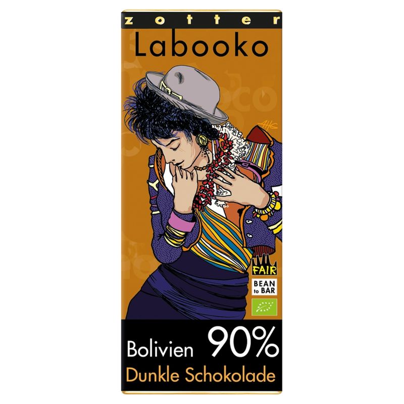 Zotter Schokolade Labooko 90% Bolivien   - vegan - Produktbild