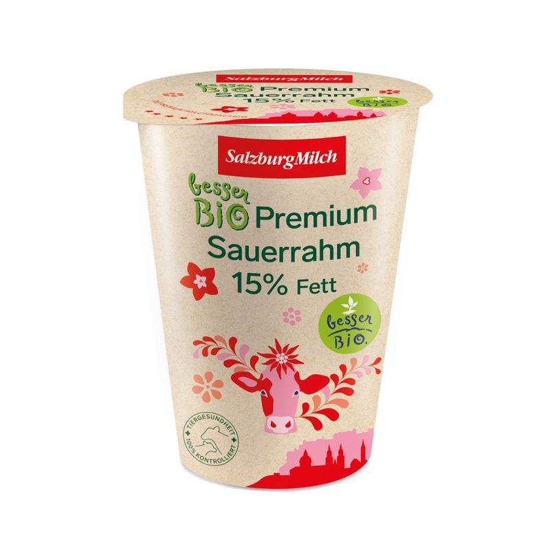 SalzburgMilch SalzburgMilch Bio Premium Sauerrahm 15% 200g - Produktbild