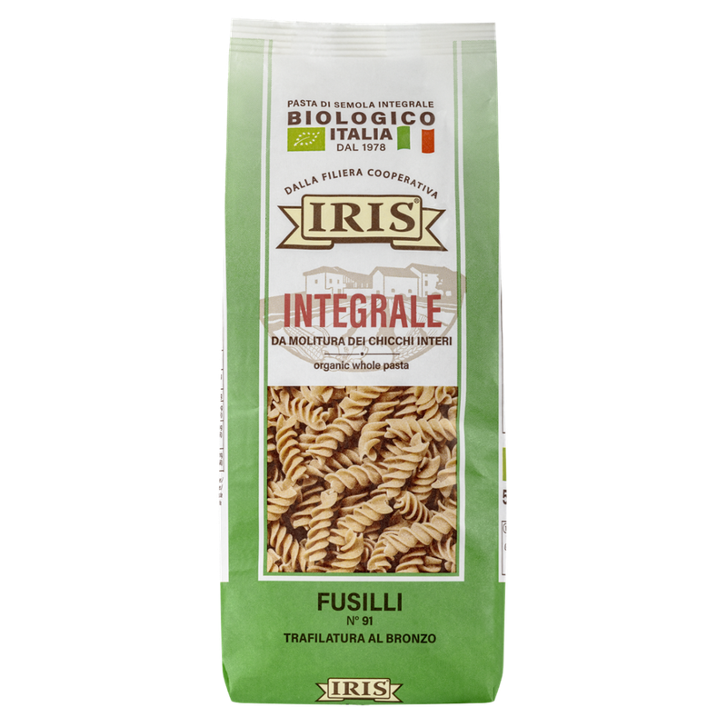 IRIS  Fusilli (Spiralen)  aus ökologischer Vollkorn-Hartweizengrieß vom 100% Italienischen IRIS Landwirtschaftlichekette 500 gr. - Produktbild