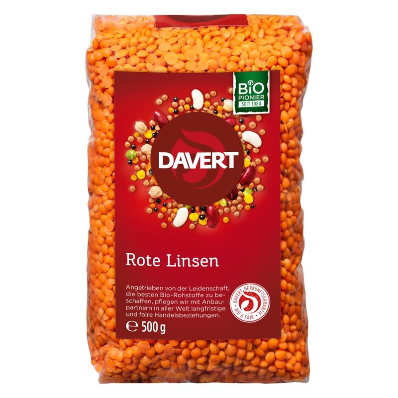 Davert Rote Ganze Linsen 500g - Produktbild